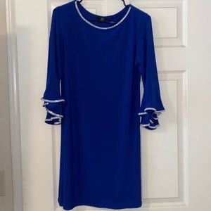 JBS Petite blue dress with rhinestones